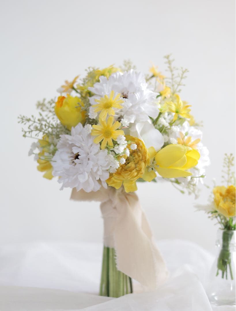 ねこ様さま専用 ガーベラブーケ　ウェディングブーケ　ブートニアセット