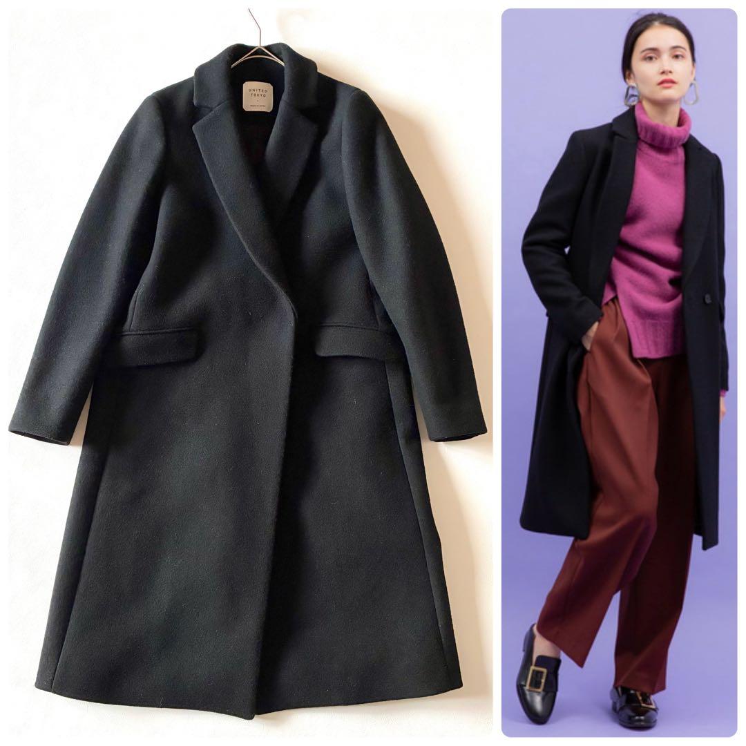 ユナイテッドトウキョウ　カシミヤウールチェスターコート　比翼ダブル　日本製