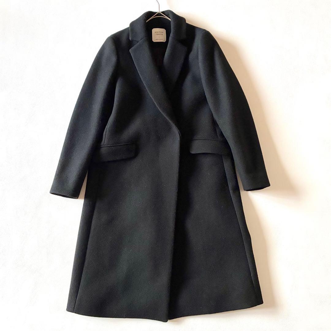 ユナイテッドトウキョウ　カシミヤウールチェスターコート　比翼ダブル　日本製