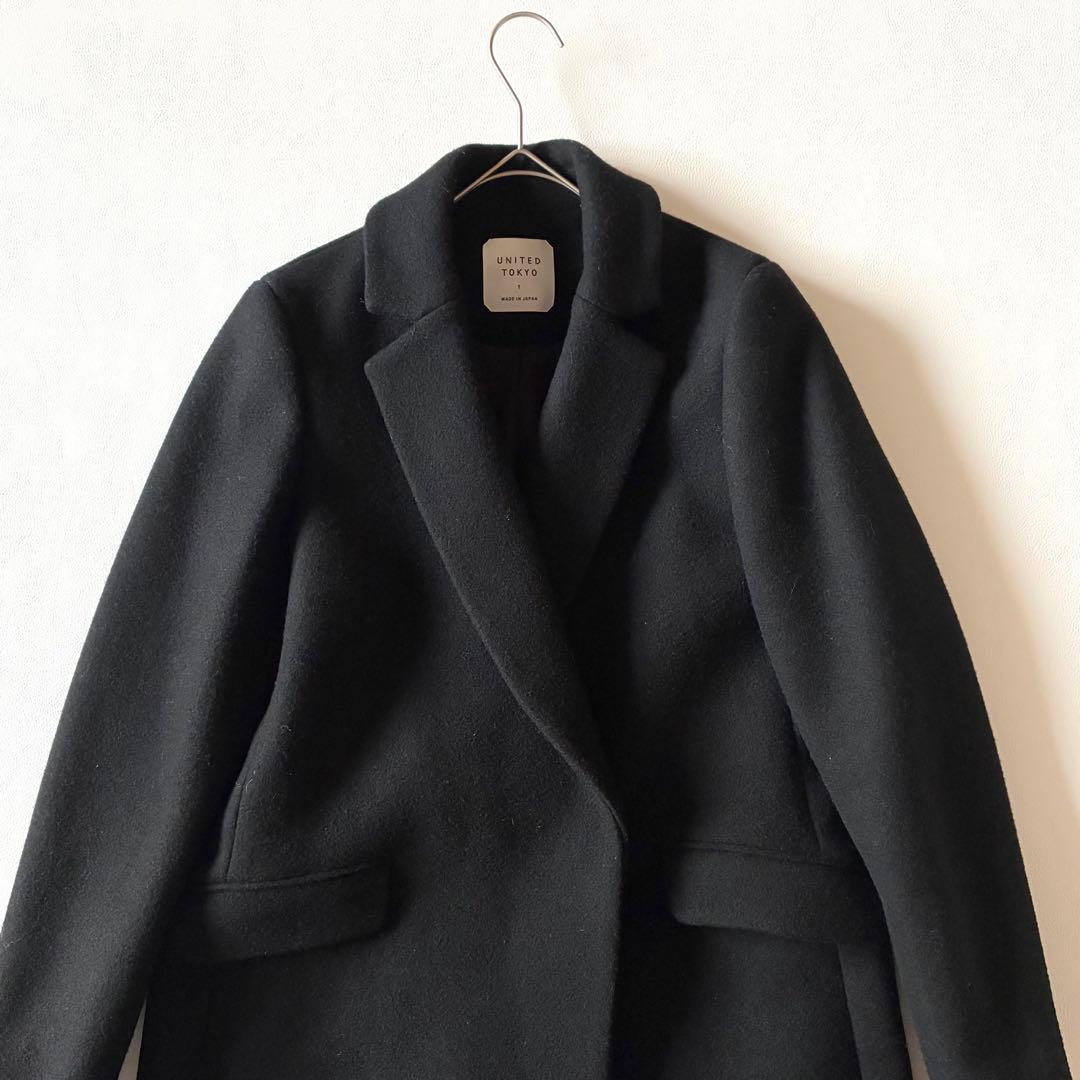 ユナイテッドトウキョウ　カシミヤウールチェスターコート　比翼ダブル　日本製