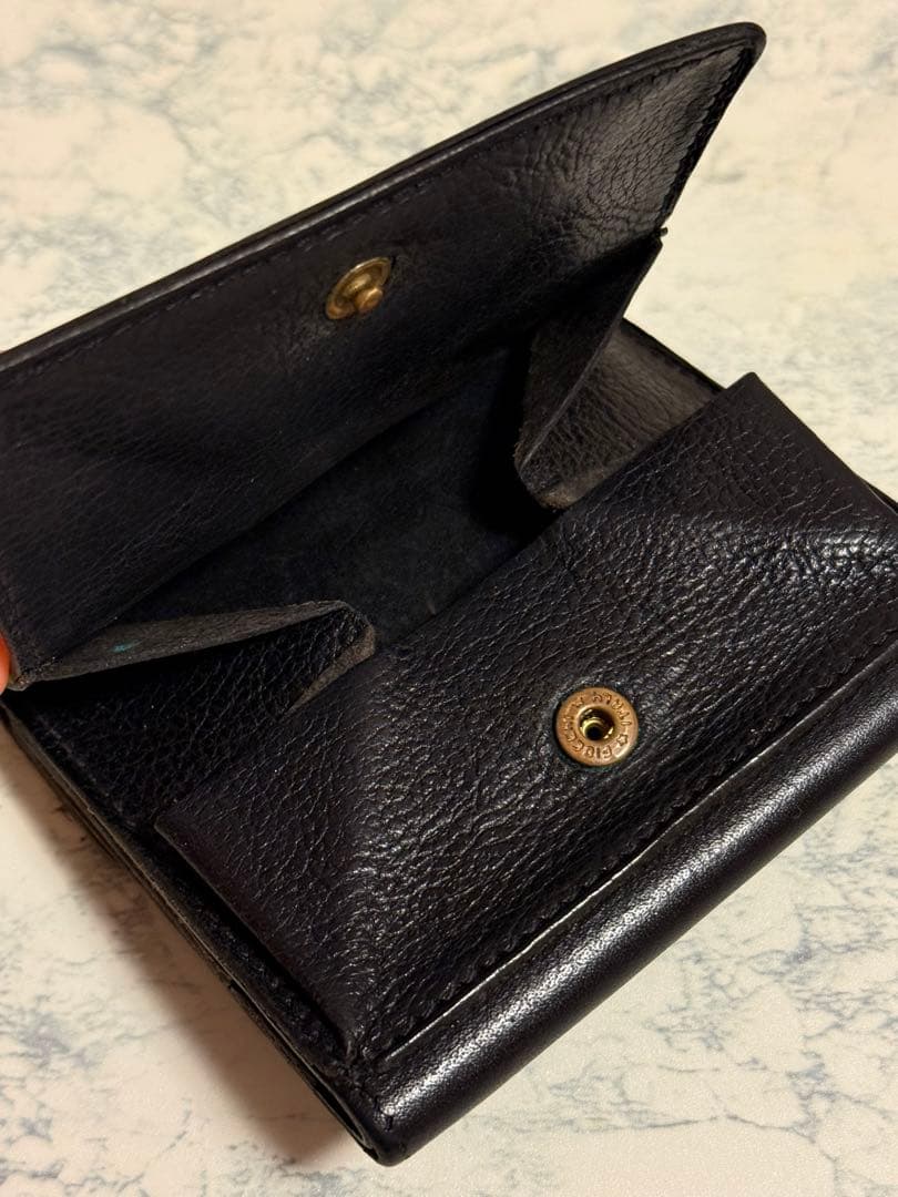 イルビゾンテ　本革　二つ折り財布　ブラック/ILBISONTE Wallet