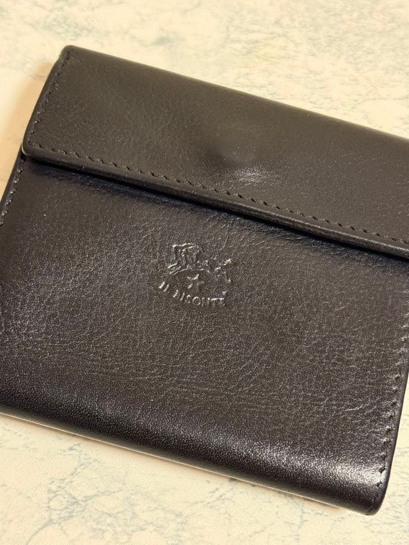 イルビゾンテ　本革　二つ折り財布　ブラック/ILBISONTE Wallet