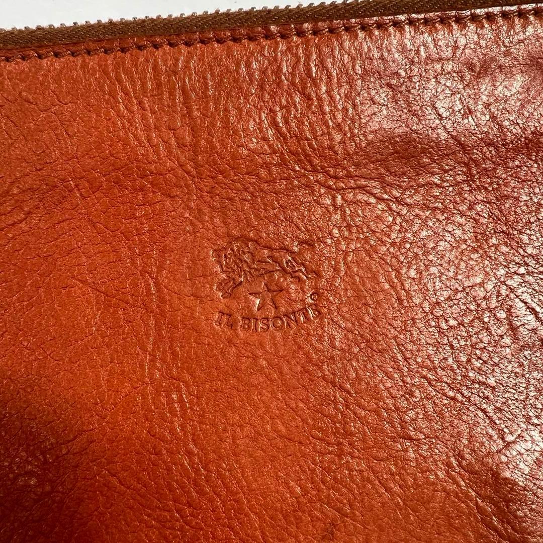 イルビゾンテ トートバッグ ポーチ付き レザー ヤキヌメ ブラウン A4