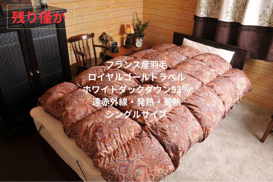 【残り2枚】高級羽毛布団 フランス産羽毛 シングルサイズ 掛け布団