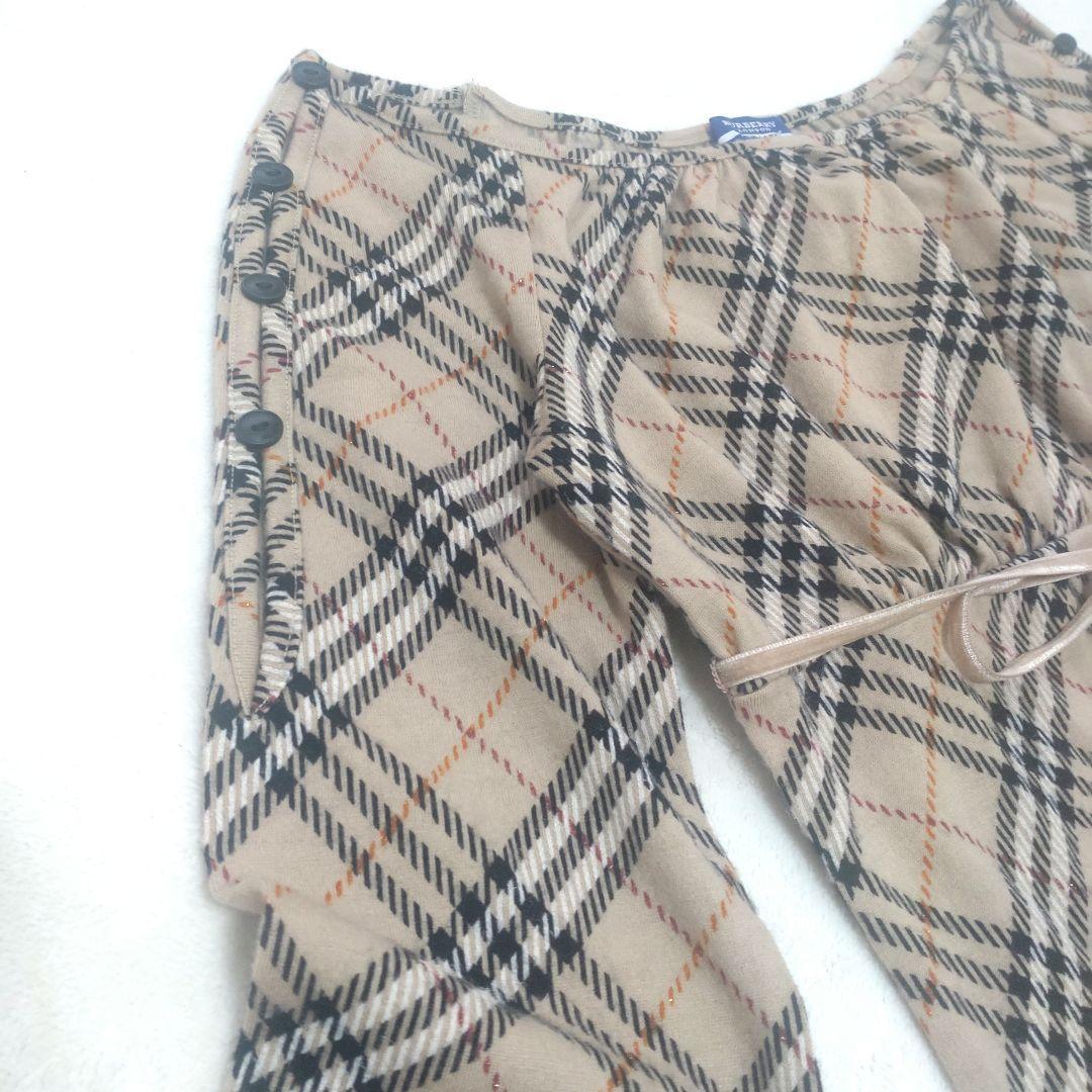 【タグ付未使用】バーバリーブルーレーベル　カットソー　ノバチェック　ウール　38