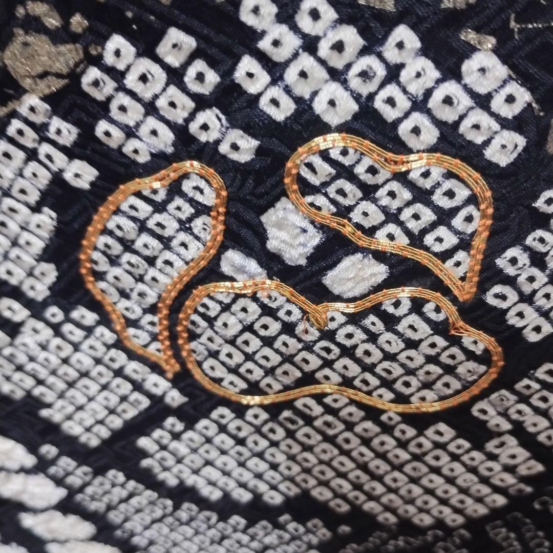 さっちー　成人式正絹振袖フルセットやまと誂製 総絞り 白黒 金彩 金駒刺繍