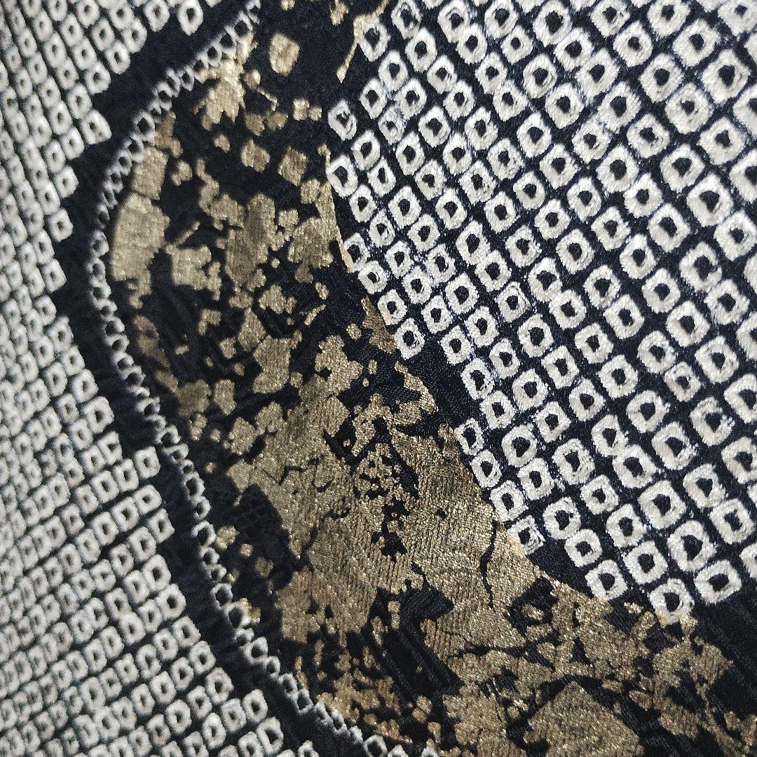 さっちー　成人式正絹振袖フルセットやまと誂製 総絞り 白黒 金彩 金駒刺繍