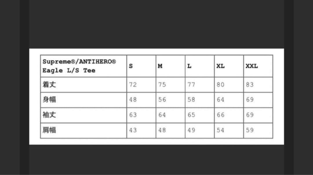 Mサイズ　Supreme®/ANTIHERO® Eagle L/S Tee
