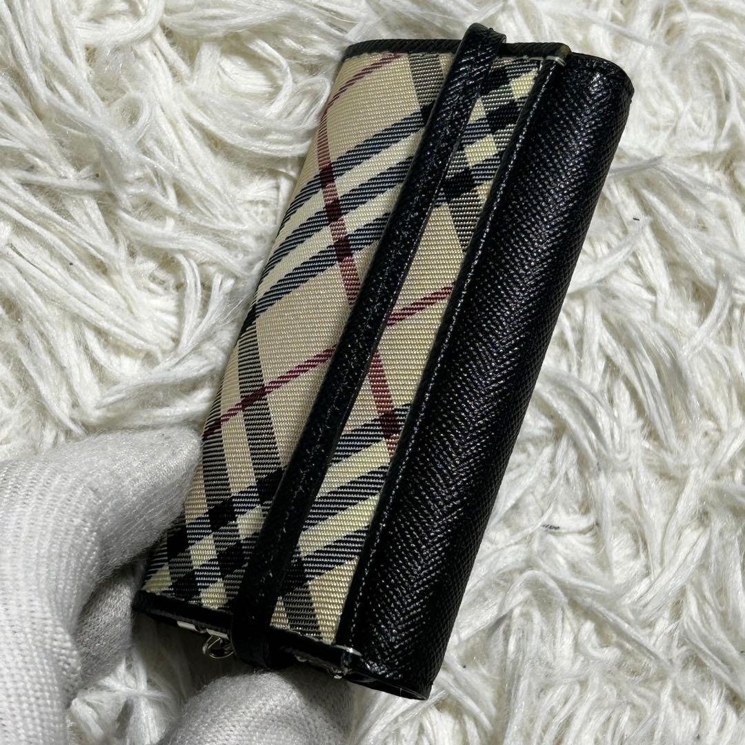 付属品付 未使用✨バーバリー　キーケース　4連　キーリング　ノバチェック　レザー