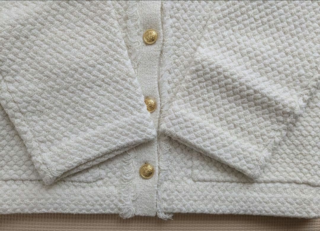 カデュネ　ツイード調ニットジャケット　カーディガン 36 cadune ブラウス