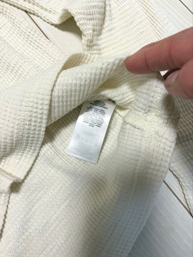 キムタク着用 RRL ガーメントダイド ワッフルニット 長袖 ヘンリーネック