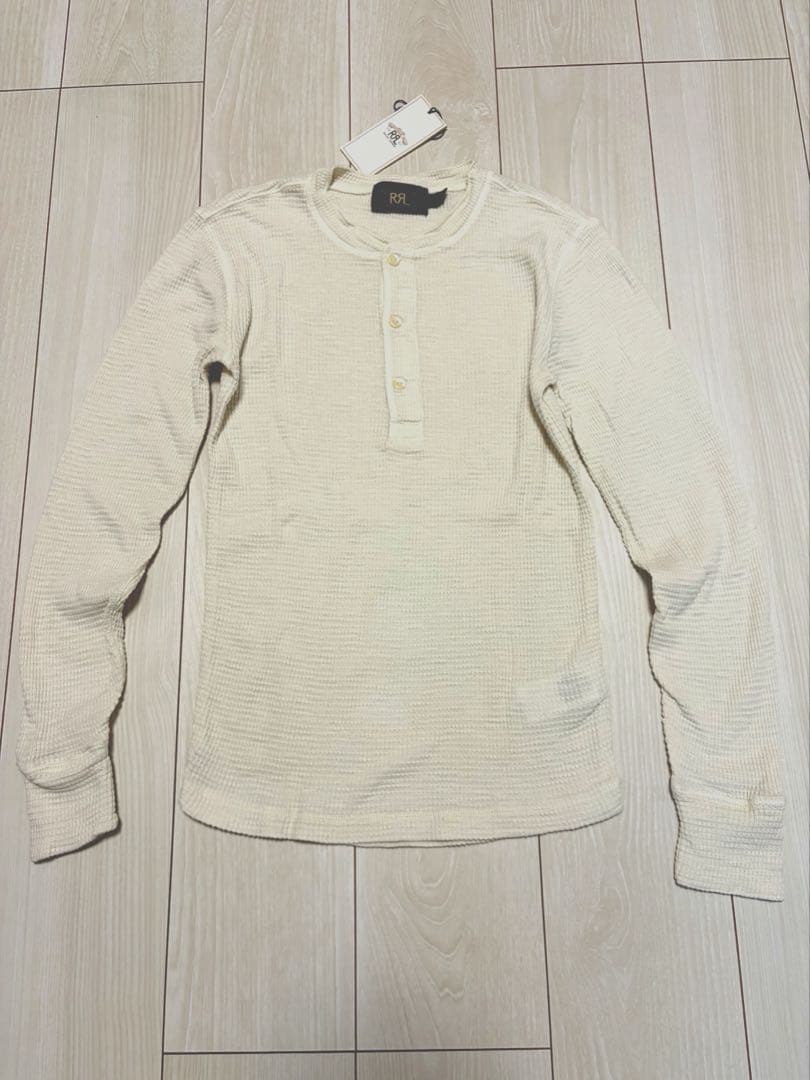 キムタク着用 RRL ガーメントダイド ワッフルニット 長袖 ヘンリーネック
