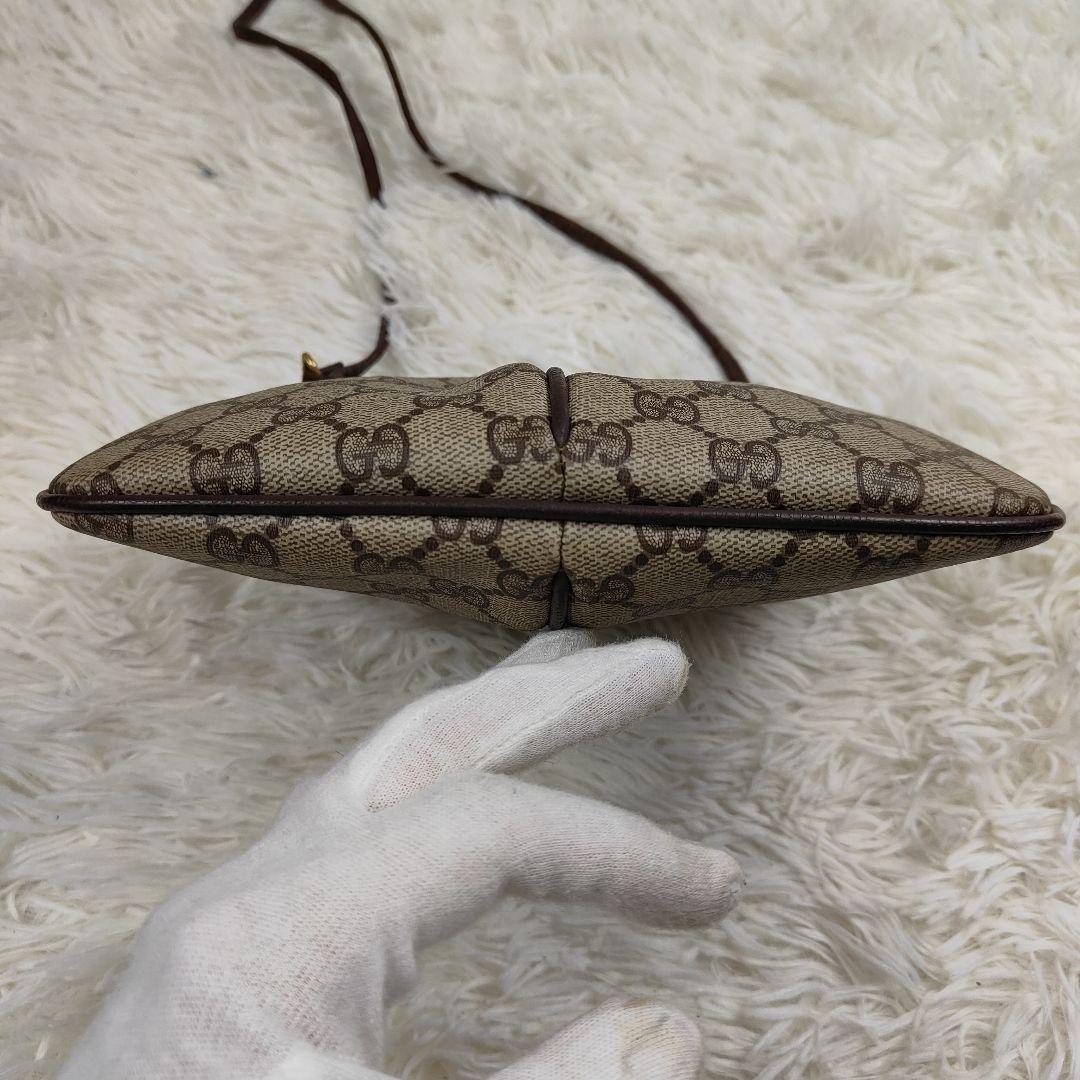 GUCCI　ショルダーバッグ　GGスプリーム　シェリーライン　PVC　レザー