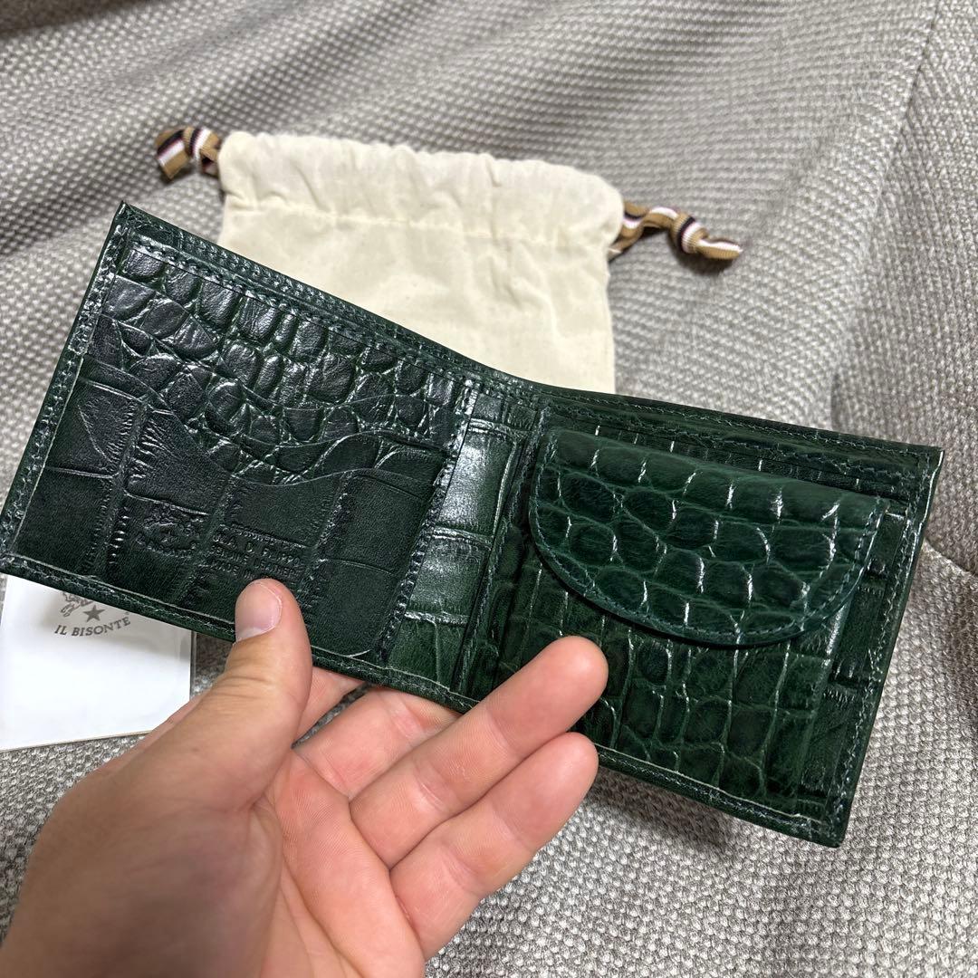 IL BISONTE ダークグリーン 二つ折り財布
