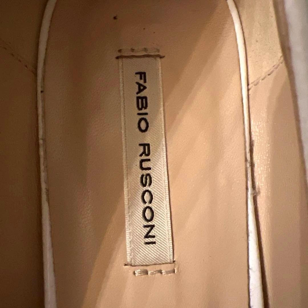 FABIO RUSCONI 白 スリッポン38cm