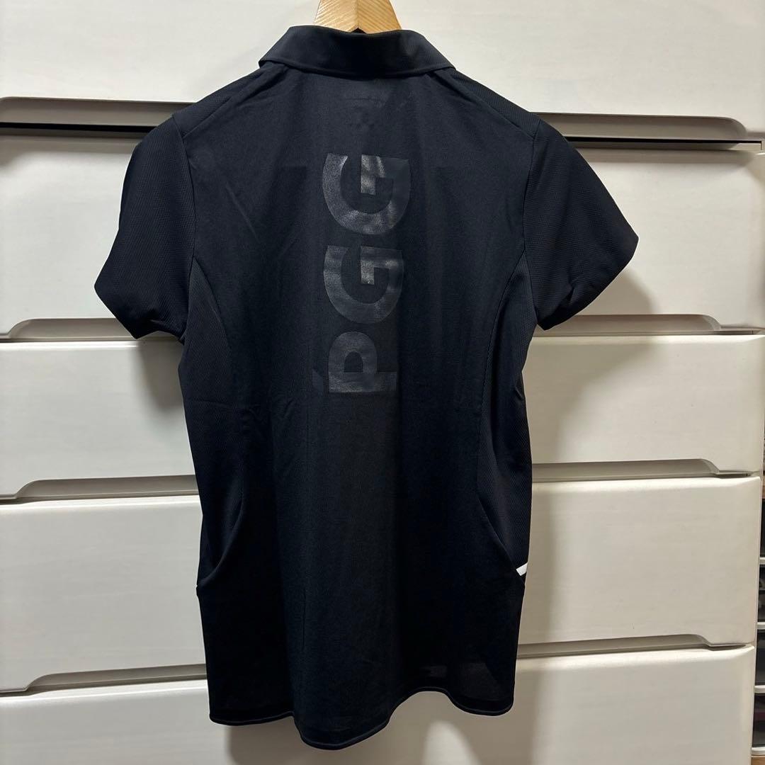 パーリーゲイツ　PGG ポリエステルメッシュポロシャツブラックサイズ1