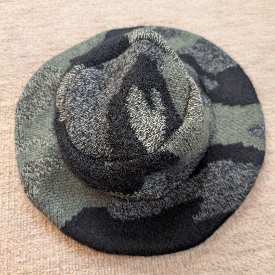 アレキサンダーマックイーン　バケットハット　迷彩　カモフラ　ウール　カシミヤ