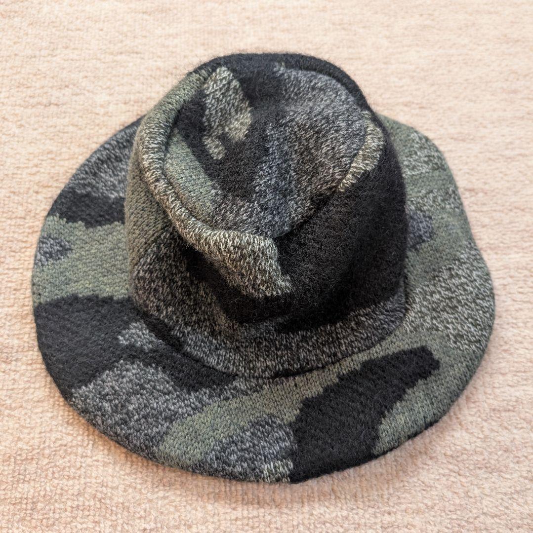 アレキサンダーマックイーン　バケットハット　迷彩　カモフラ　ウール　カシミヤ
