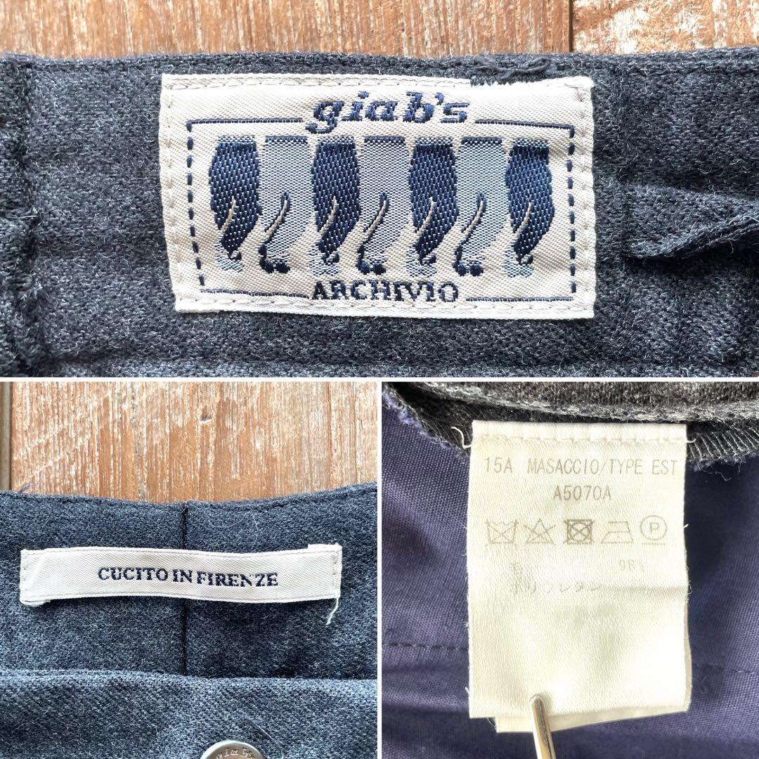 【美品】giab's ARCHIVIO マサッチョ イージー ウール スラックス