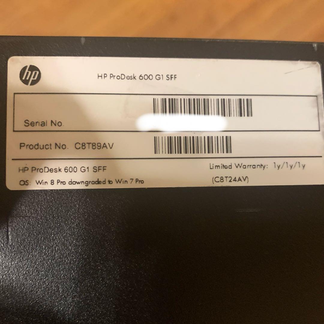 Windowsデスクトップ Hp prodesk 600 G1 win10Pro