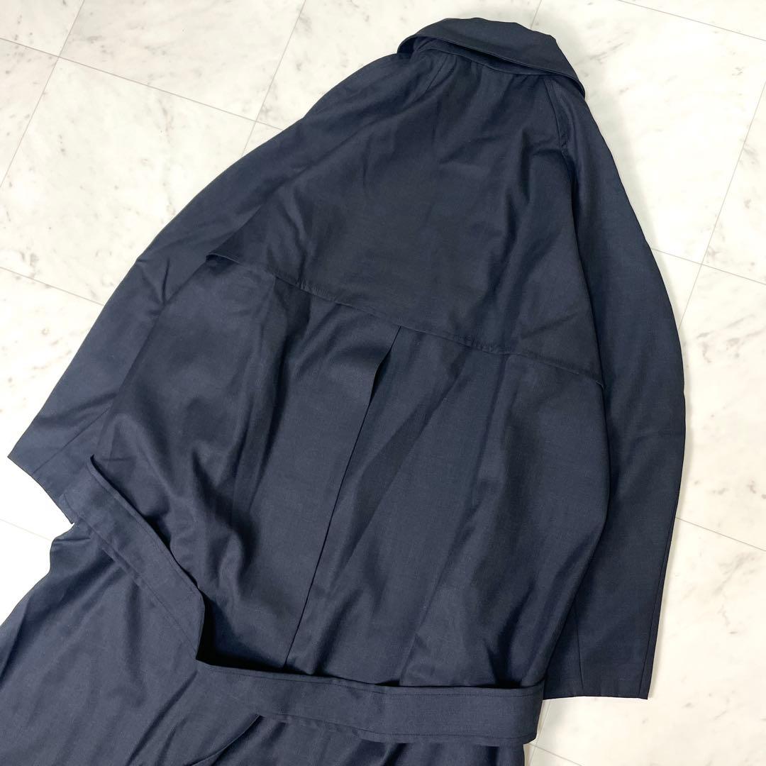 【未使用級】トゥデイフル 24SS ツイルトレンチコート 36 ネイビー