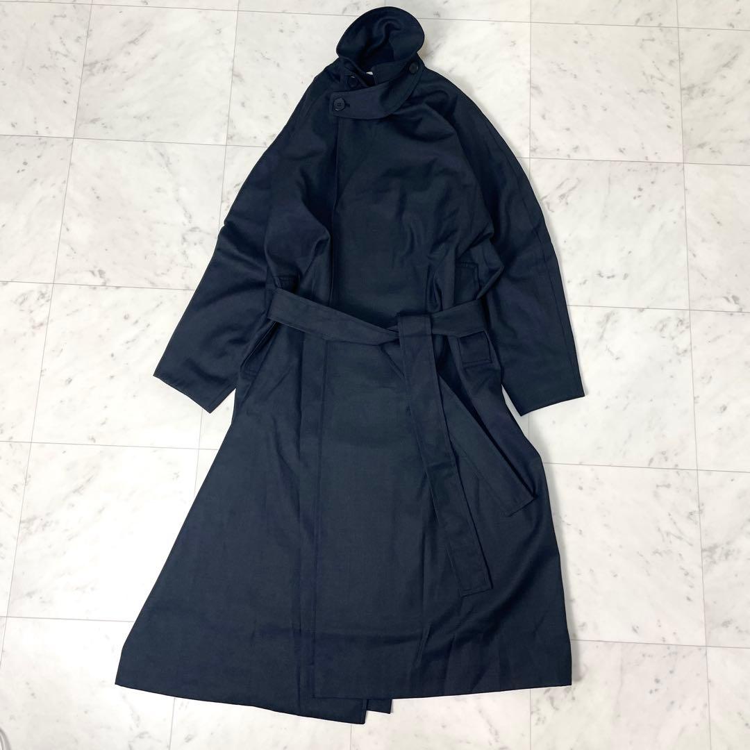 【未使用級】トゥデイフル 24SS ツイルトレンチコート 36 ネイビー