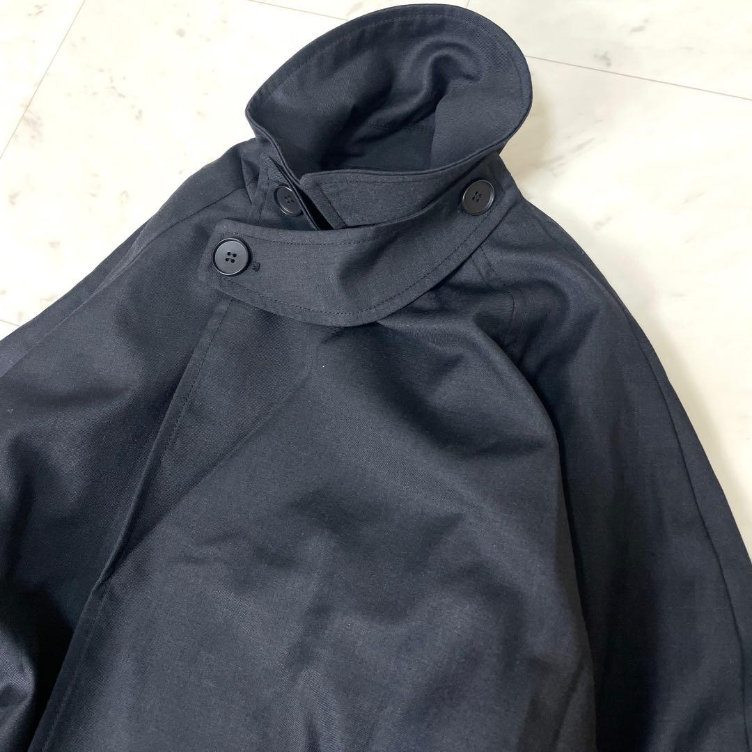 【未使用級】トゥデイフル 24SS ツイルトレンチコート 36 ネイビー