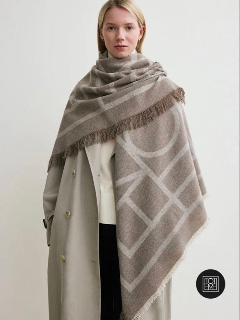 toteme モノグラム 大判ストール スカーフ トーテム 正規品 リバーシブル