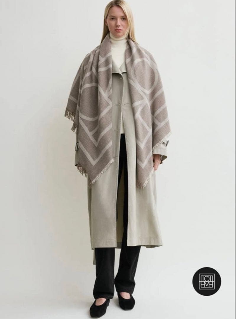 toteme モノグラム 大判ストール スカーフ トーテム 正規品 リバーシブル