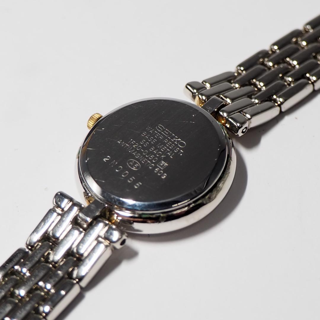 美品 セイコー SEIKO エクセリーヌ 2Pダイヤ シェル 腕時計 F649