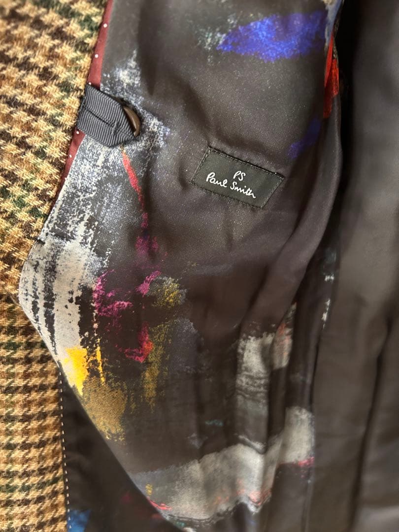 美品！Paul Smith 千鳥柄　ダブルブレスト チェスターコート　S