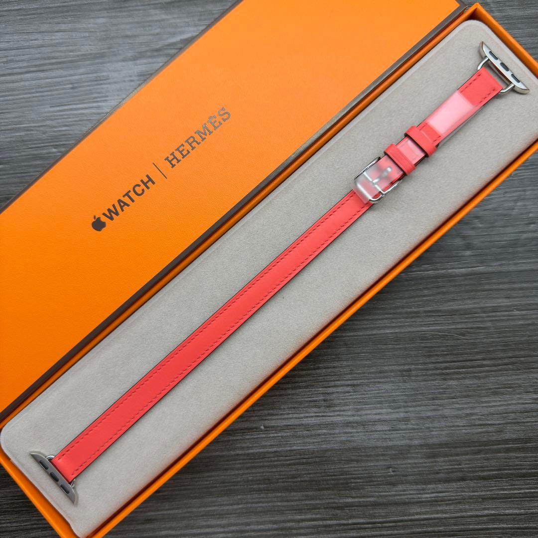 2956 未使用　Apple Watch エルメス　ローズ　アザレ　二重レザー