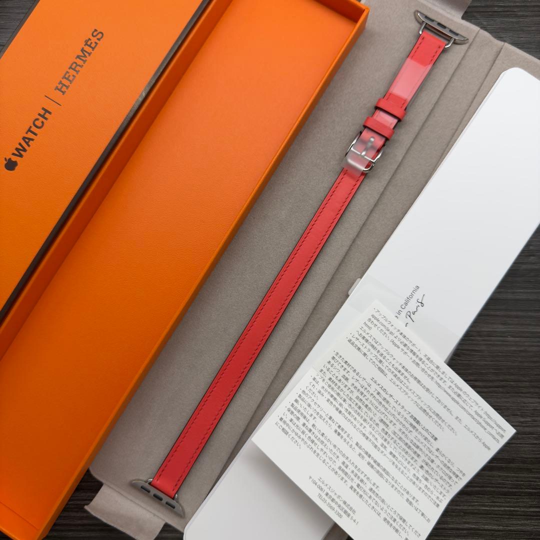 2956 未使用　Apple Watch エルメス　ローズ　アザレ　二重レザー