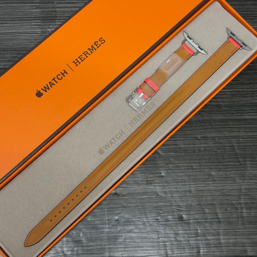 2956 未使用　Apple Watch エルメス　ローズ　アザレ　二重レザー