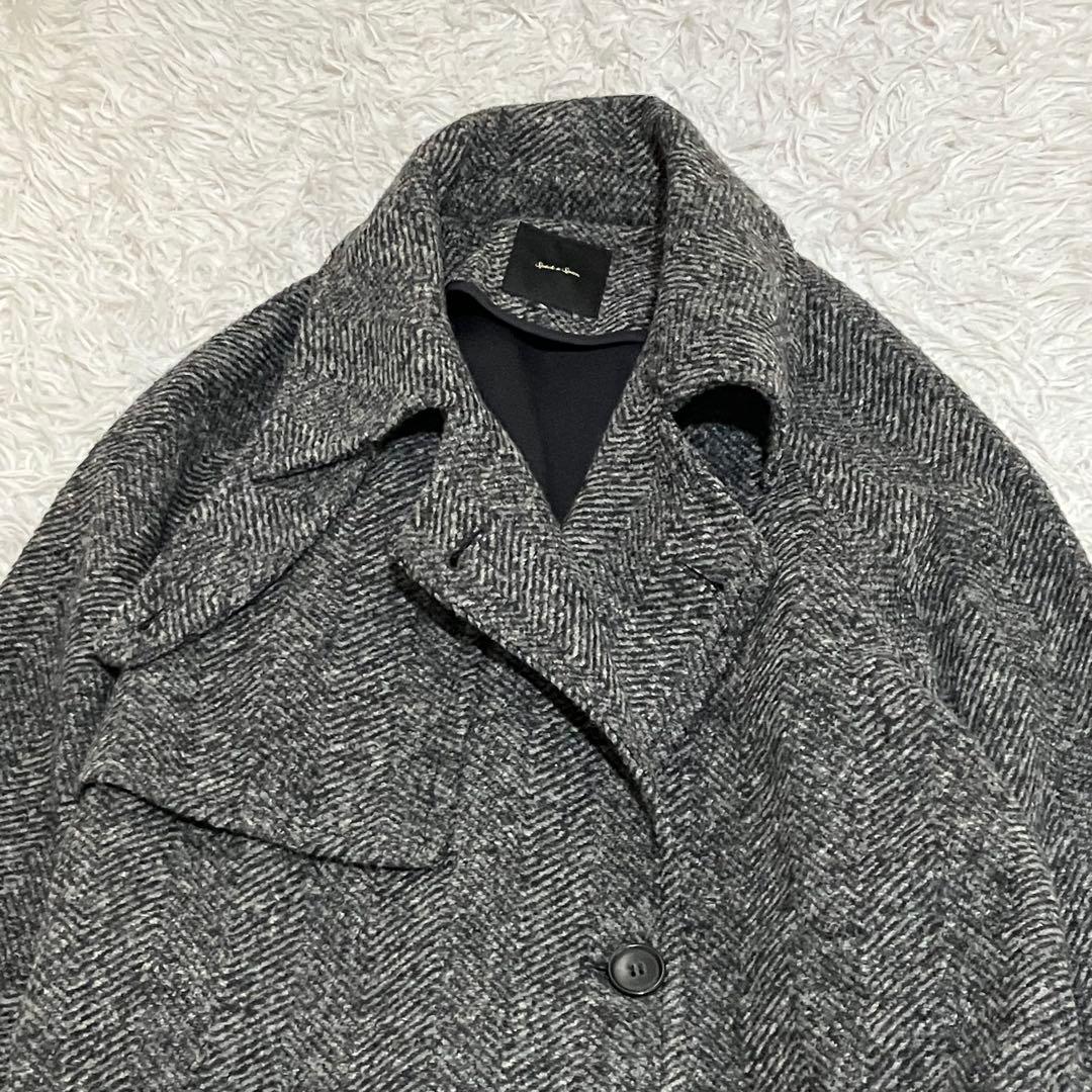 スピックアンドスパン ダブルスライバーヘリンボーンコート ３８