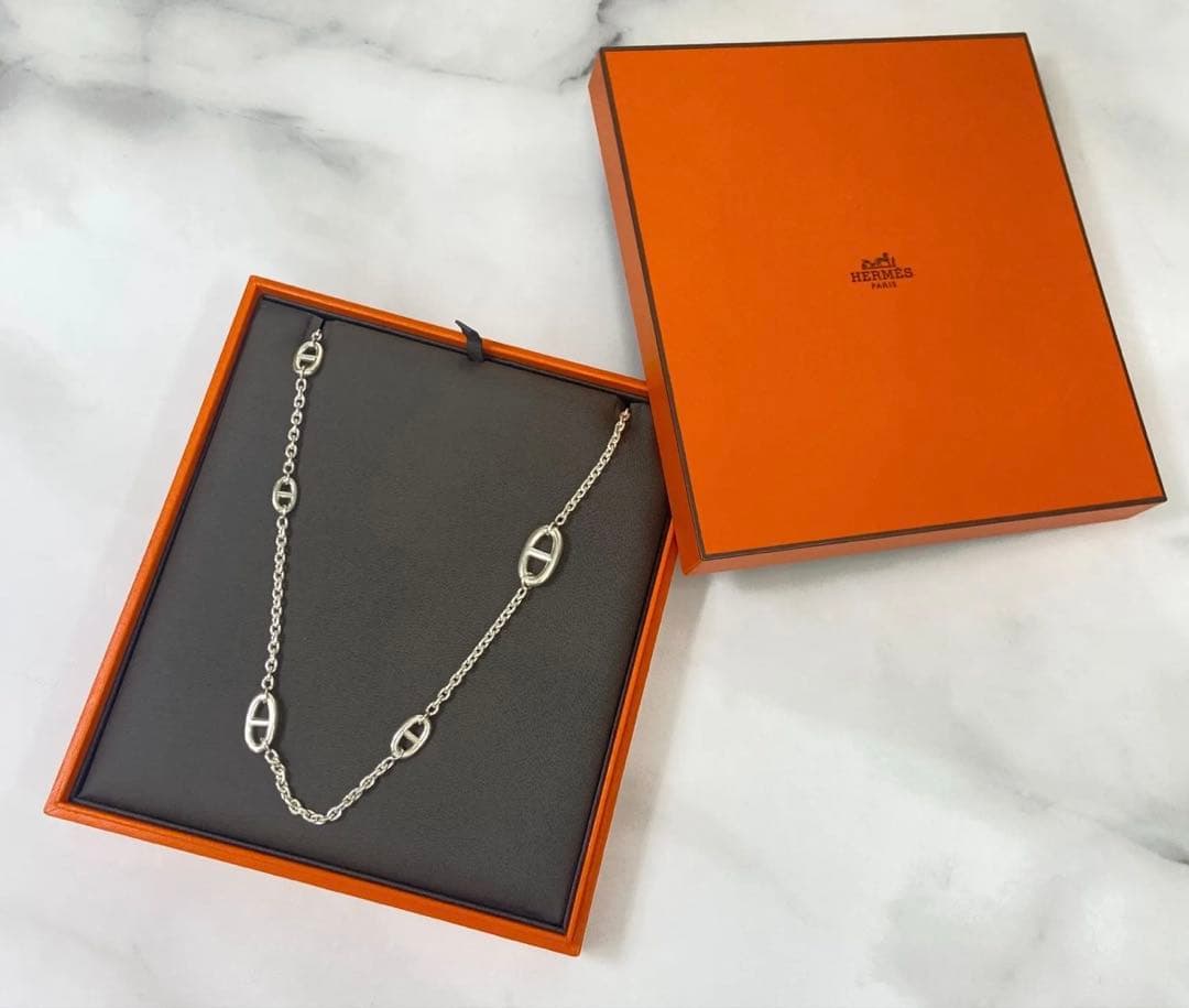 鑑定済み 美品 エルメス ファランドール 120 シルバー925 ネックレス