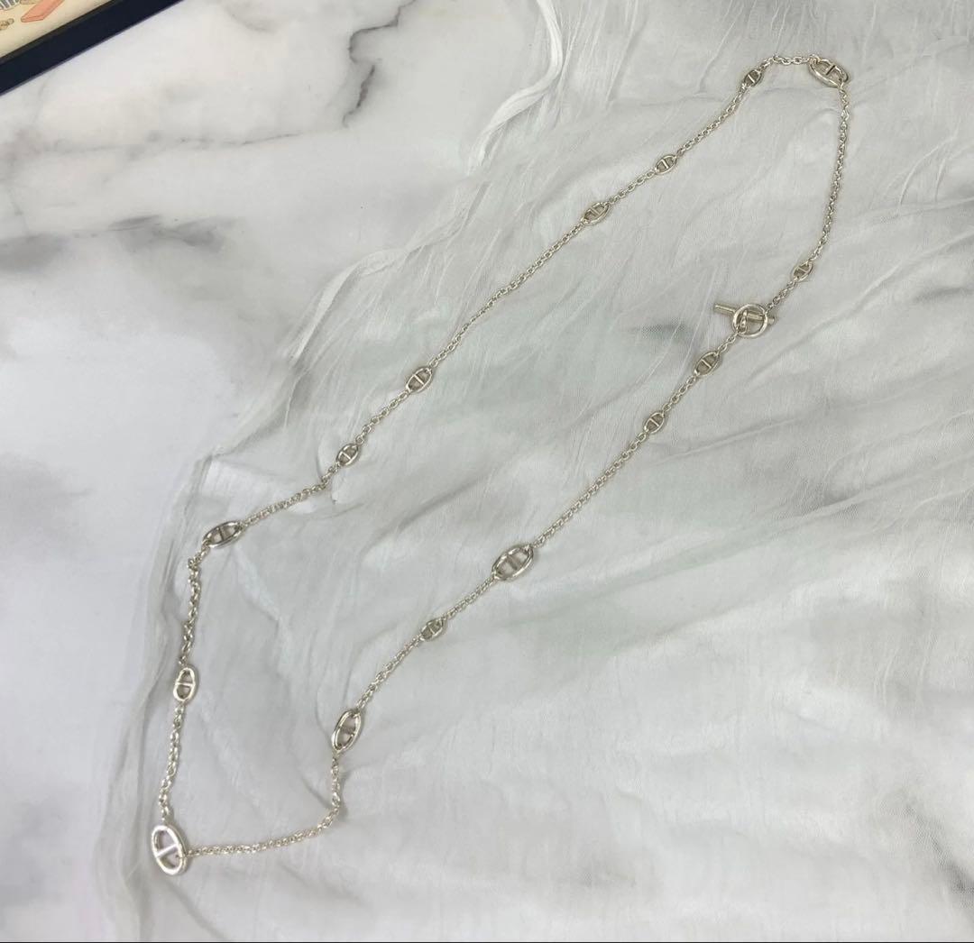 鑑定済み 美品 エルメス ファランドール 120 シルバー925 ネックレス