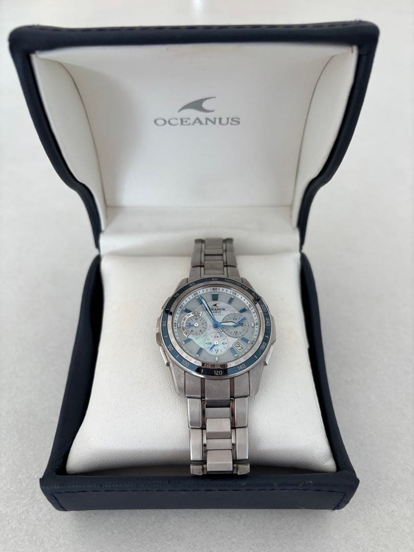 カシオ OCEANUS OCW‑S1200 マンタ 白蝶貝 チタン 電波ソーラー