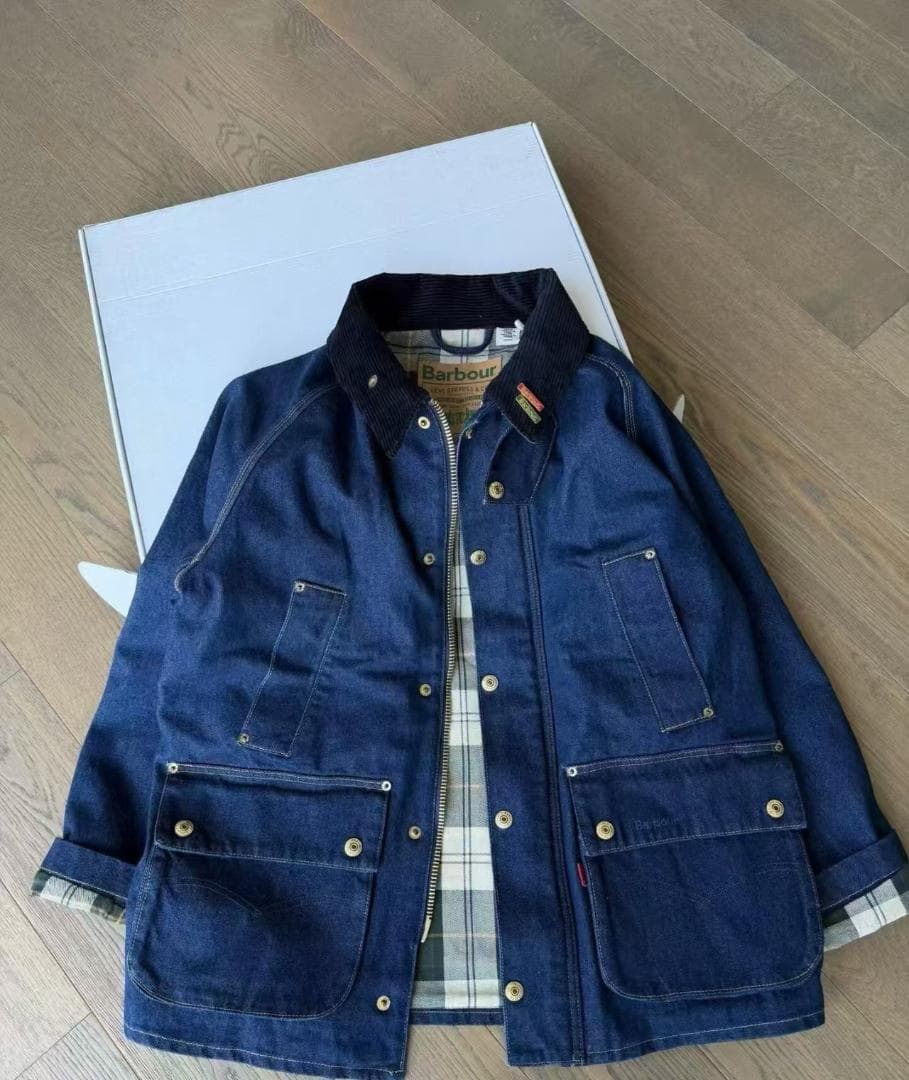 Barbour × Levi's ネイビー デニム カバーオール Sサイズ