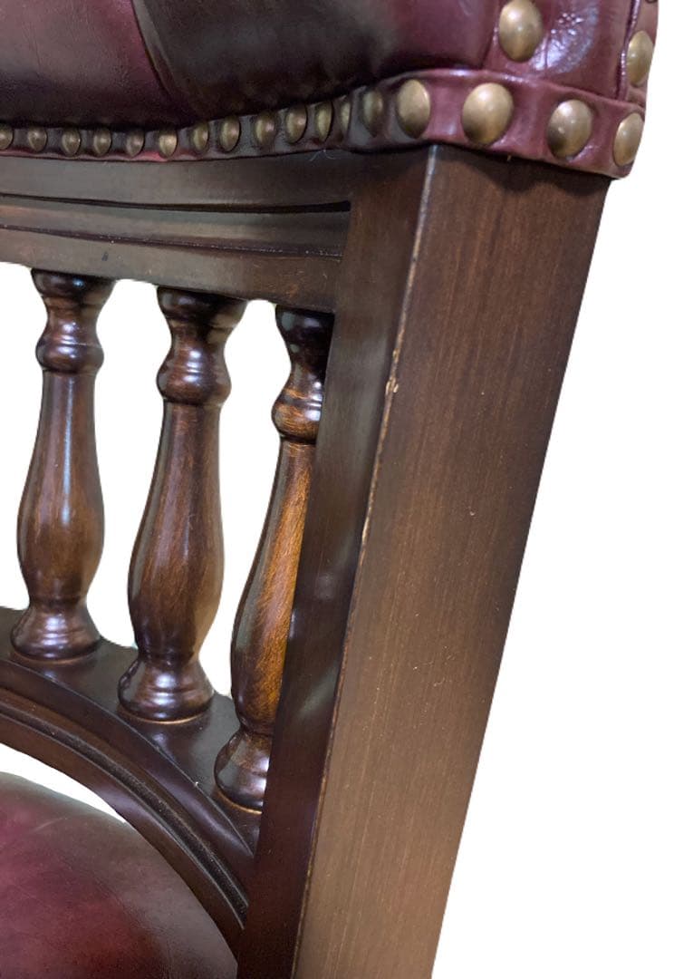 デスクチェア　チョコレートブラウン　レザー　キャスター　アンティークヴィンセント