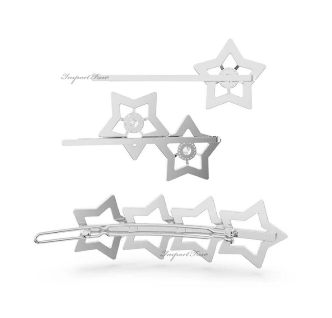 ほぼ未使用☆スワロフスキー Swarovski ヘアクリップ　ヘアピン三点セット