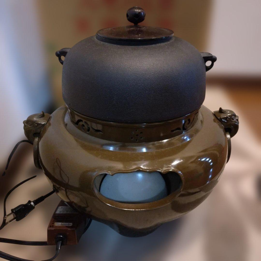 さ*！様 【風炉型電熱器】✭鬼面風炉✭野々田商店✭未使用✭敷板なし