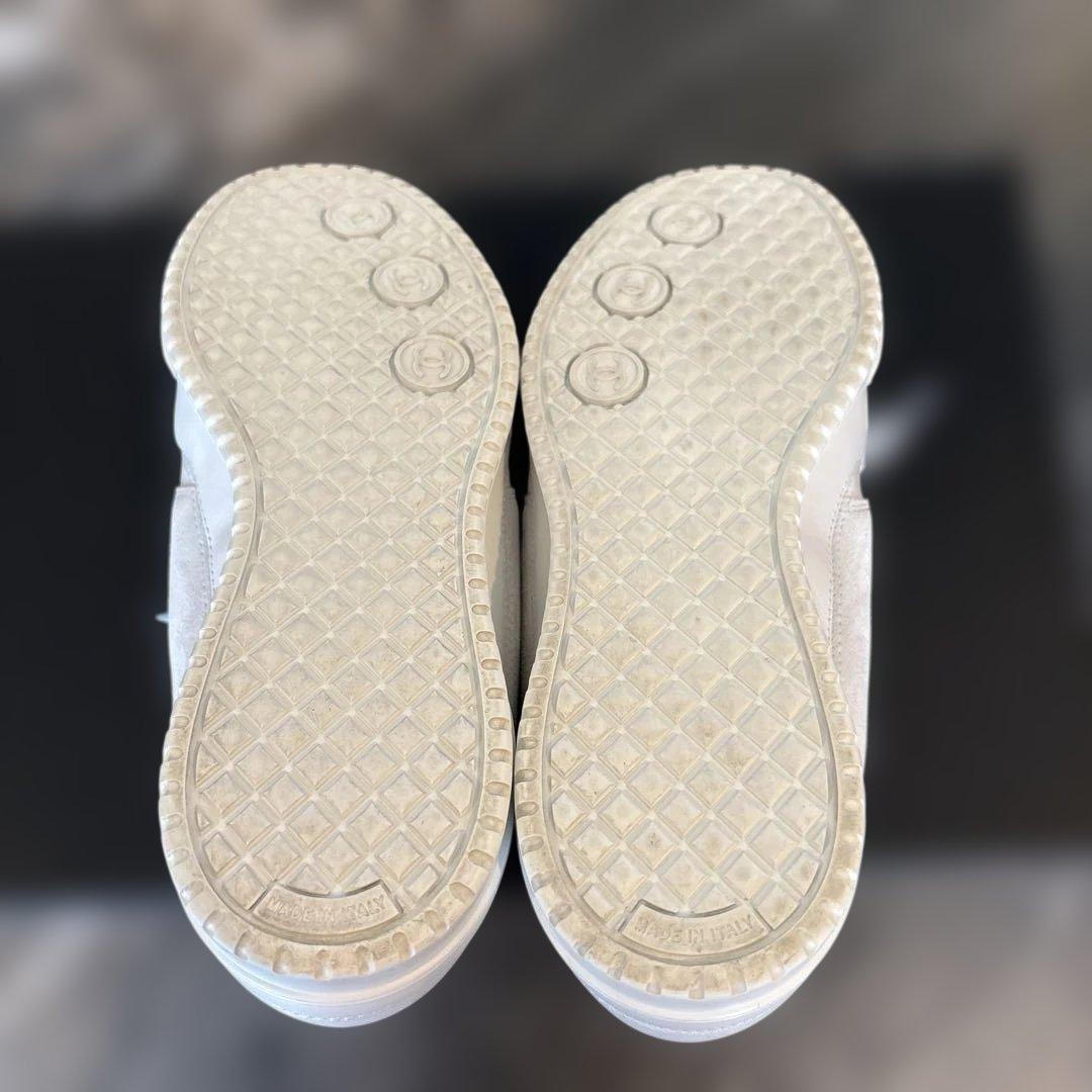 美品☆CHANEL24Cクルーズホワイトスニーカーサイズ35