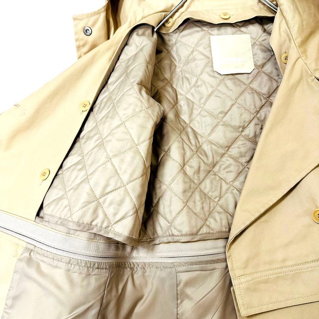 ‘S MaxMara ベージュ キルトライナー トレンチコート フード3way