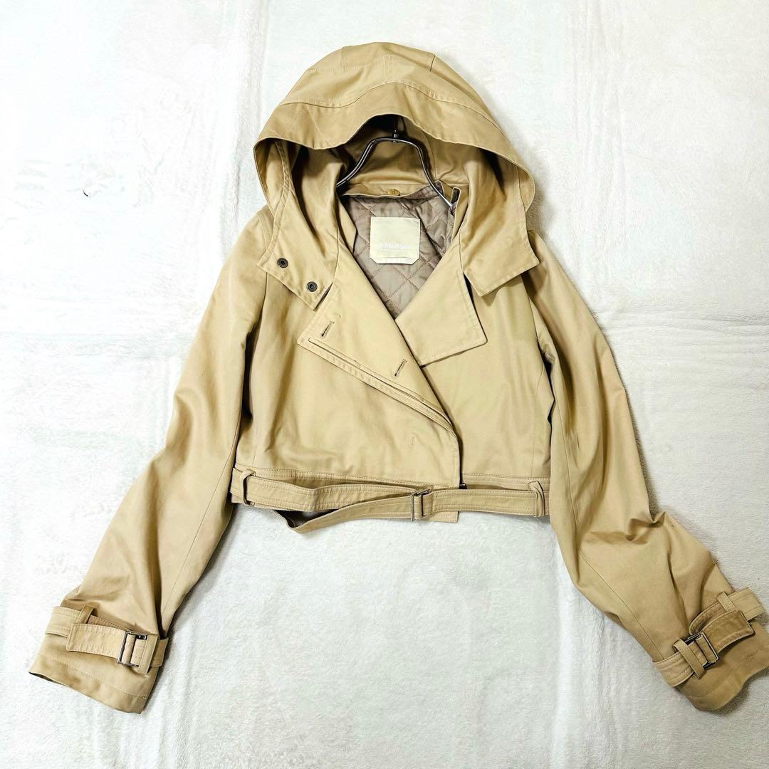‘S MaxMara ベージュ キルトライナー トレンチコート フード3way
