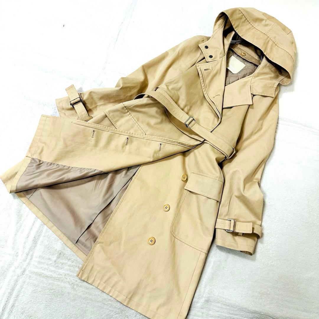 ‘S MaxMara ベージュ キルトライナー トレンチコート フード3way