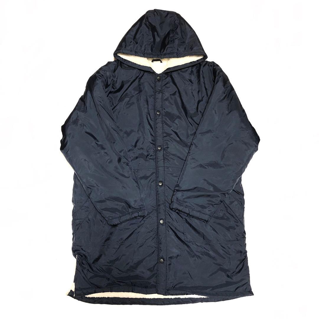 レア■ Jリーグ初期ベンチコート■濃いネイビー・L相当・裏ボア・サッカー・当時物