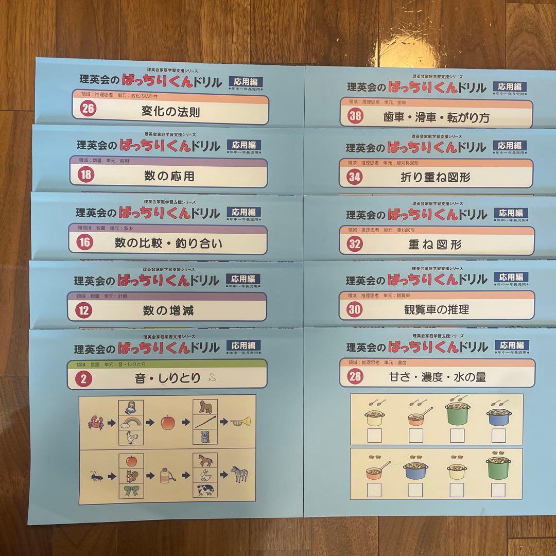 理英会家庭学習支援シリーズ 理英会のばっちりくんドリル応用編 年中〜年長児用