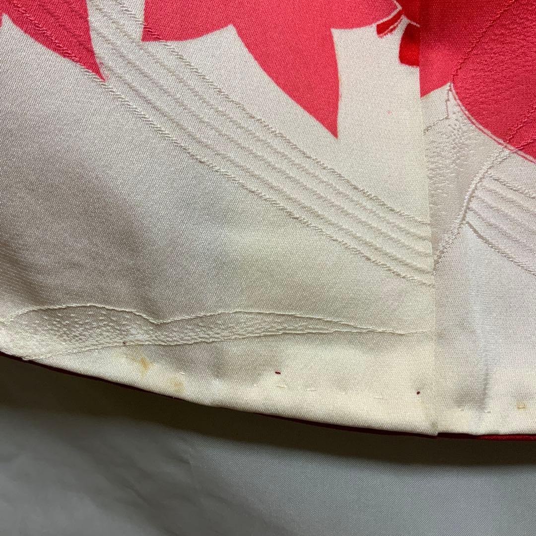 【トールサイズ】　金駒刺繍に刺繍　楓文様　振り袖　単品(正絹) No.C05