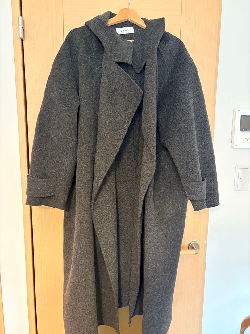 ETRE TOKYO ウールフーディーリバーコート チャコール
